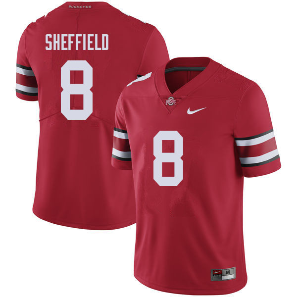 Men #8 Kendall Sheffield Ohio State Buckeyes College Football Jerseys Sale-Red